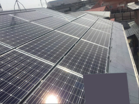 宮城県仙台市のパナソニック製VBHN244SJ33×24枚の太陽光発電施工写真