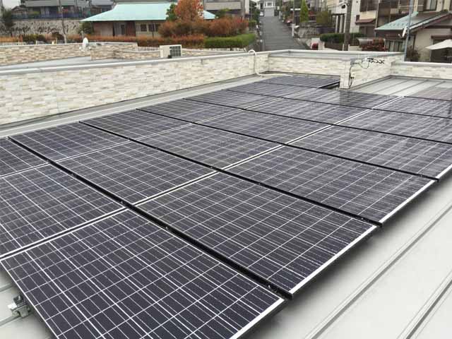 広島県廿日市市のQセルズ製Q.PEAK-G3 275×20枚の太陽光発電施工写真