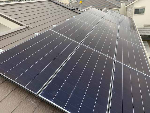 大阪府八尾市のカナディアン・ソーラー製CS1V-265MS ×18、CS1VL-210MS ×7の太陽光発電施工写真