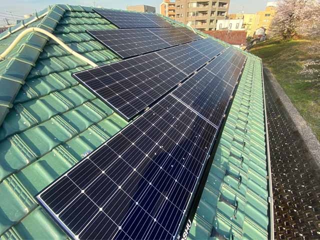 愛知県名古屋市の長州産業製CS-260B61S ×21、CS-124B61S ×4の太陽光発電施工写真
