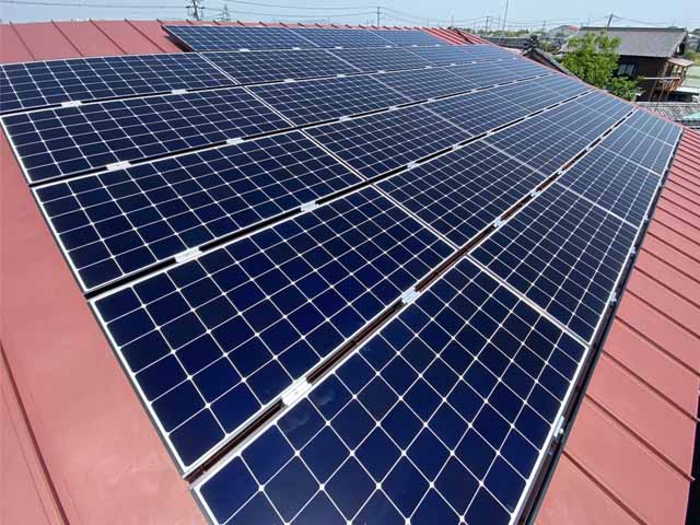愛知県豊橋市の東芝製SPR-X21-265 ×28の太陽光発電施工写真