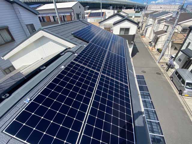 大阪府門真市の東芝製SPR-X21-265×22の太陽光発電施工写真