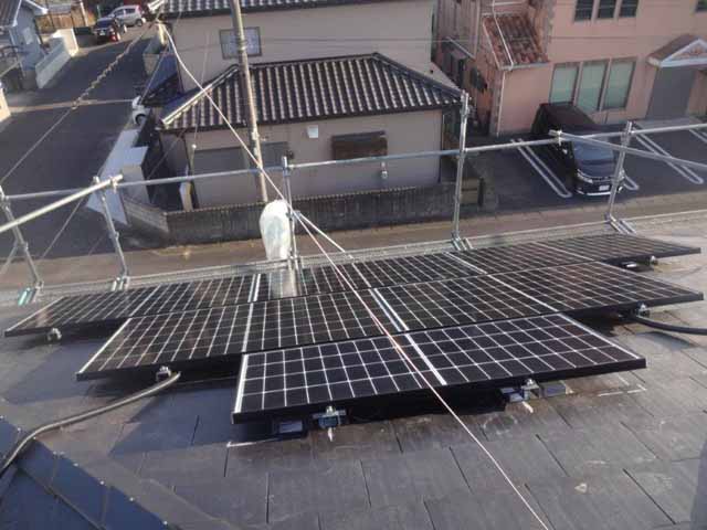 茨城県神栖市の長州産業製CS-340B81 ×15、CS-223B81 ×3の太陽光発電施工写真