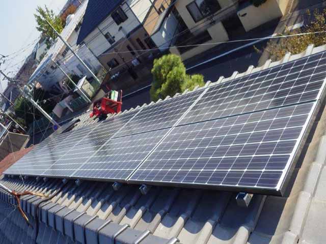 茨城県土浦市のパナソニック製VBHN252WJ01×13の太陽光発電施工写真