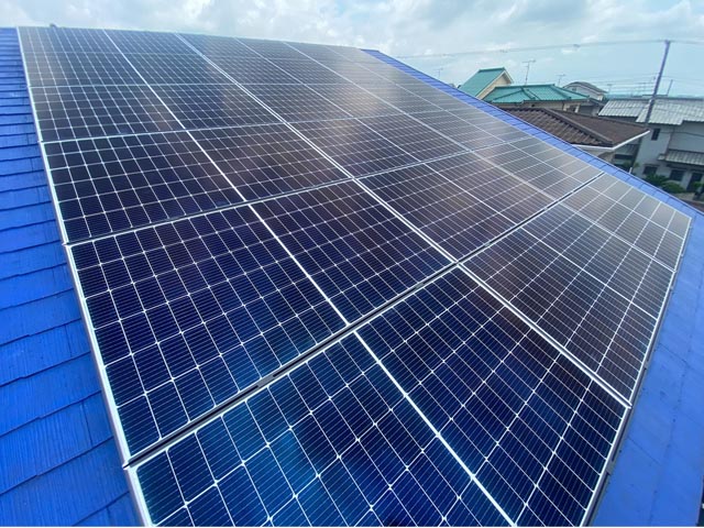 兵庫県加古川市のエクソル製XLM120-380L ×32の太陽光発電施工写真
