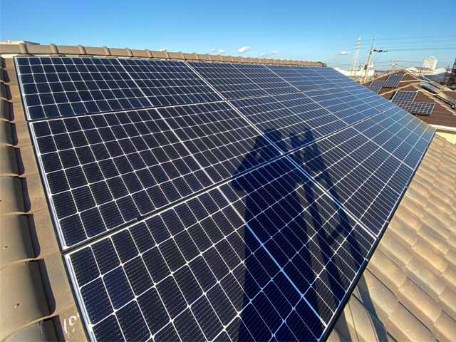 愛知県田原市のカナディアンソーラー製CS3L-375MS ×9、CS3LA-300MS ×3の太陽光発電施工写真