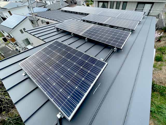 愛知県大府市の長州産業製CS-284B61 ×15の太陽光発電施工写真