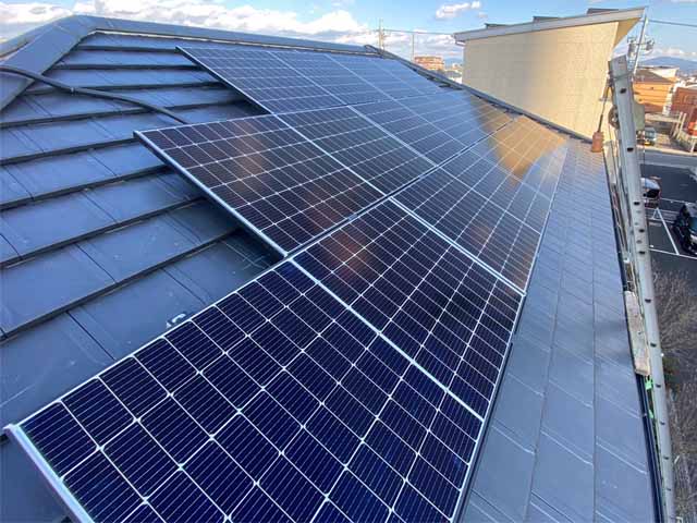 愛知県豊田市のエクソル製XLM120-380L ×12の太陽光発電施工写真