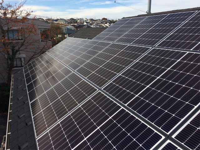 東京都町田市のシャープ製NU-259AM ×16の太陽光発電施工写真