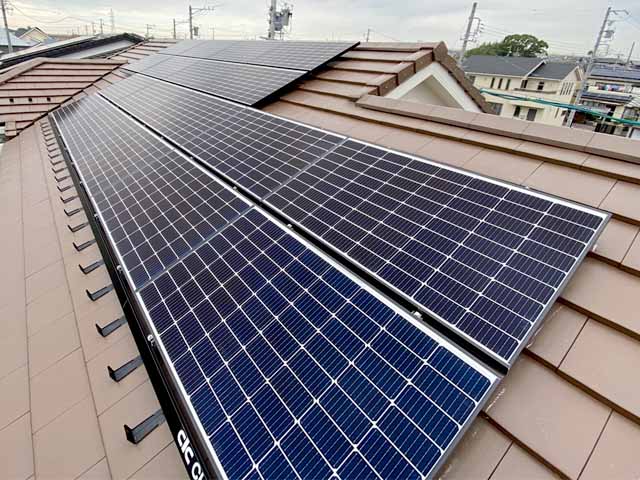 愛知県知立市の長州産業製CS-223B81S ×18の太陽光発電施工写真