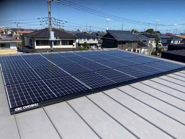 栃木県小山市の長州産業製CS-340B81 ×16の太陽光発電施工写真
