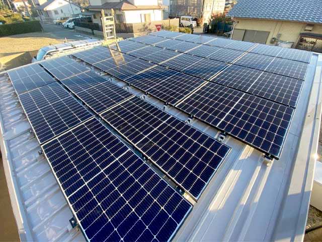 静岡県浜松市のパナソニック製VBM300EJ02N MP300α ×16、VBM250EJ03N ×6の太陽光発電施工写真
