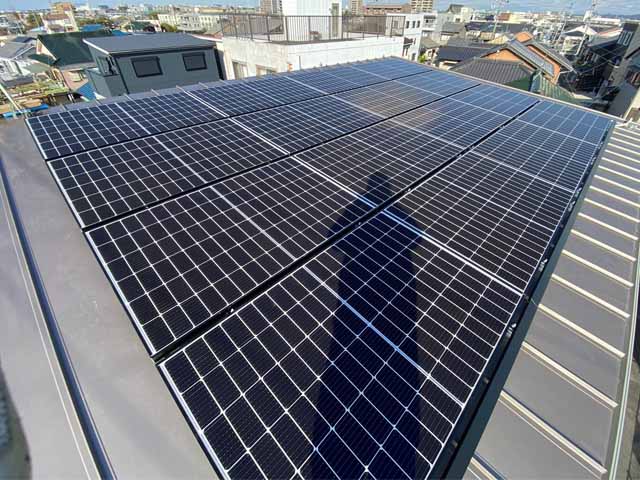 愛知県岡崎市の長州産業製CS-340B81 ×16の太陽光発電施工写真