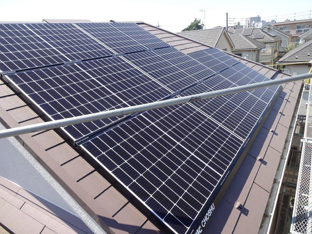 東京都西東京市の長州産業製CS-340B81 ×14、CS-223B81 ×2の太陽光発電施工写真