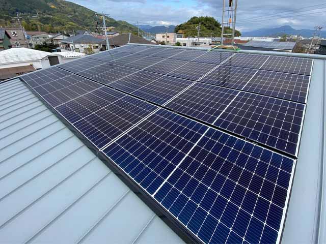 静岡県静岡市のエクソル製XLM120-380L ×16の太陽光発電施工写真