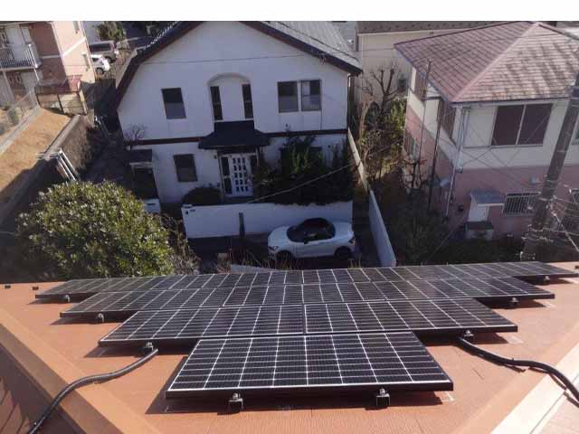 神奈川県川崎市の長州産業製CS-223B81S ×30の太陽光発電施工写真