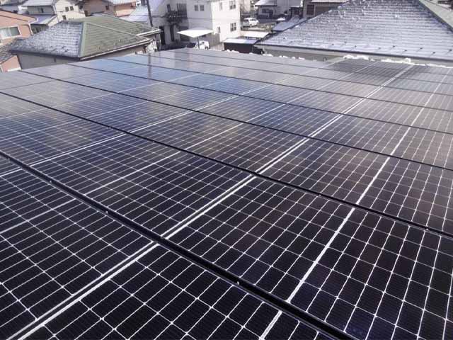 茨城県水戸市の長州産業製CS-340B81 ×42の太陽光発電施工写真