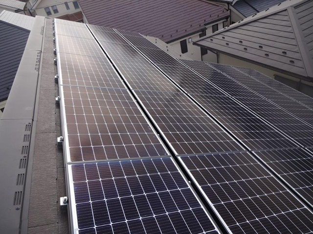 神奈川県横浜市の長州産業製CS-223B81S ×24、CS-109B81S ×6の太陽光発電施工写真