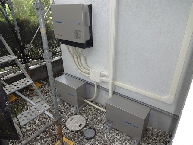 東京都町田市の ニチコン製ES-T3M1、ES-T3X1の蓄電池施工写真