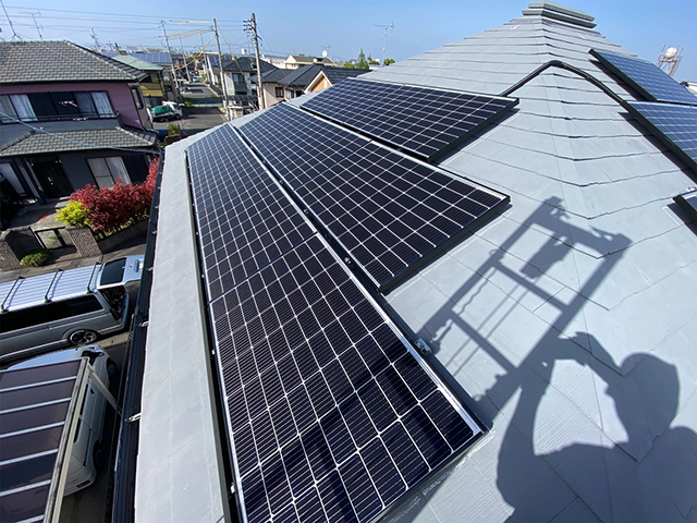  静岡県磐田市の長州産業製CS-223B81S ×28の太陽光発電施工写真3