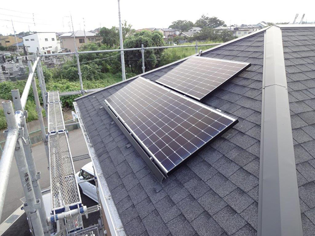 群馬県前橋市の長州産業製CS-223B81S ×18、CS-109B81S ×3の太陽光発電施工写真3