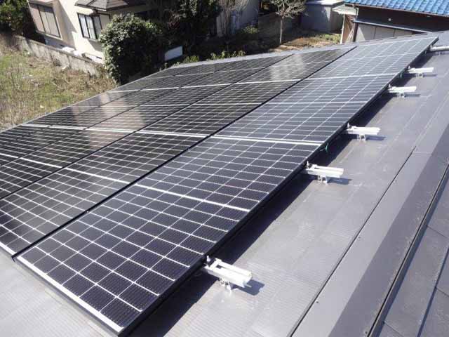 茨城県つくば市の長州産業製CS-340B81 ×21の太陽光発電施工写真