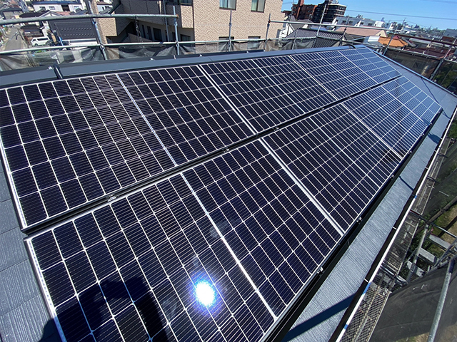 愛知県名古屋市の長州産業製CS-340B81 ×13の太陽光発電施工写真