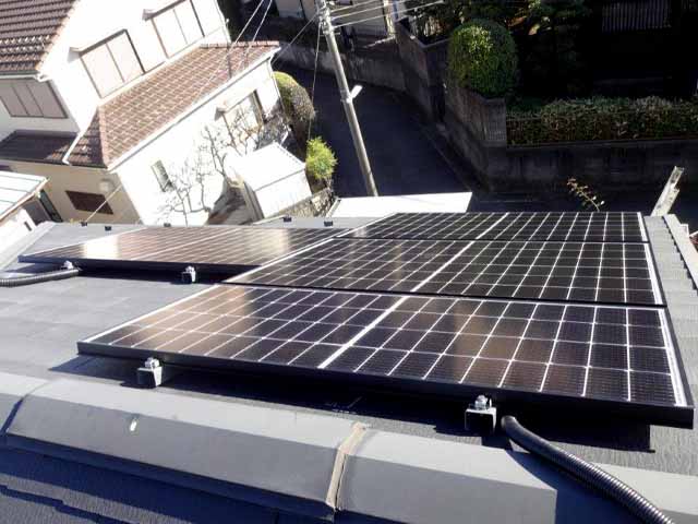 神奈川県川崎市の長州産業製CS-340B81 ×17、CS-223B81 ×2の太陽光発電施工写真