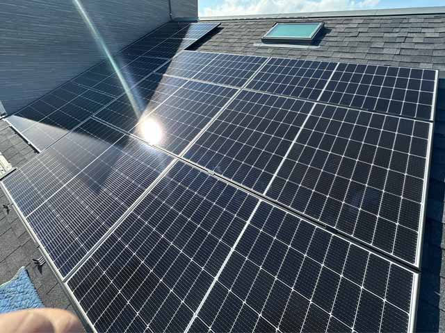 愛知県一宮市のQセルズ製Q.PEAK DUO M-G11S 415 ×6、Q.PEAK DUO S-G11S 275 ×4の太陽光発電施工写真