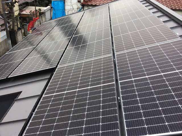 東京都杉並区の長州産業製CS-340B81 ×14の太陽光発電施工写真