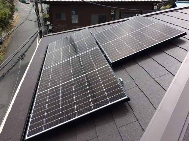 神奈川県横須賀市の長州産業製CS-340B81 ×10、CS-223B81 ×3の太陽光発電施工写真