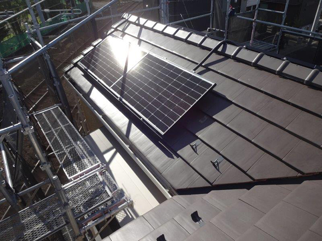 東京都西東京市の長州産業製CS-223B81S ×4、CS-109B81R ×1、CS-217B81SAG ×13の太陽光発電施工写真3