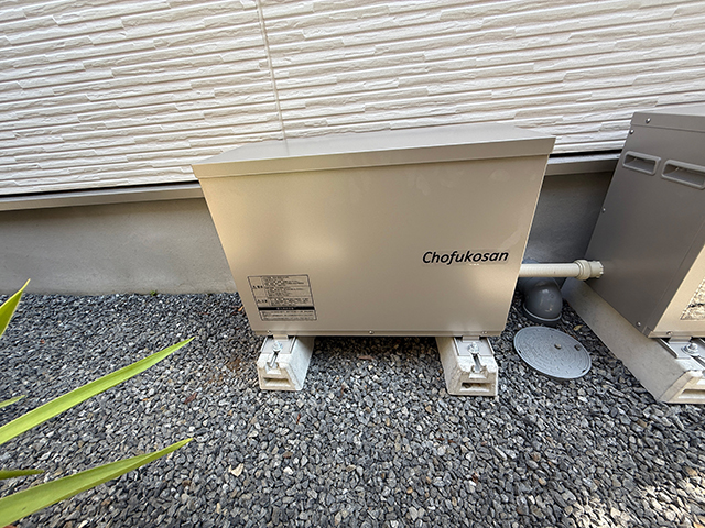 東京都八王子市の 長府工産製ES-T3MCK、ES-T3XCKの蓄電池施工写真