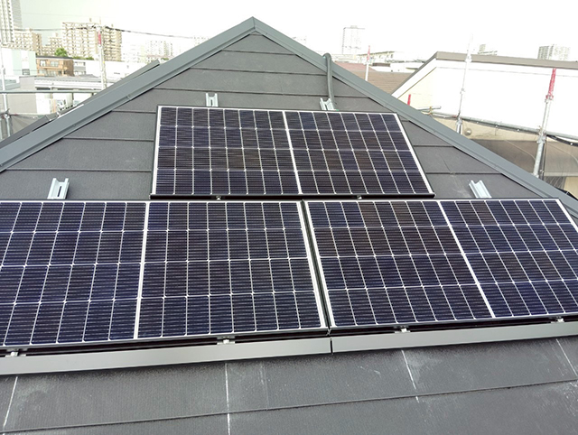 東京都練馬区の長州産業製CS-243B91 ×14、CS-238B91AG ×8の太陽光発電施工写真3