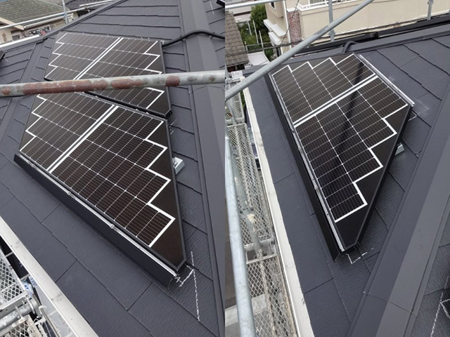 東京都八王子市の長州産業製CS-243B91 ×6、CS-120B91L ×6、CS-120B91R ×10、CS-238B91AG ×3、CS-118B91SAG ×2、CS-118B91RAG ×4の太陽光発電施工写真3