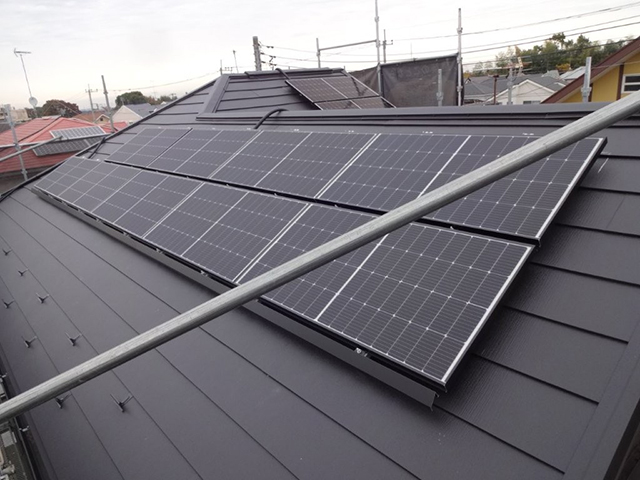 東京都八王子市の長州産業製CS-243B91 ×11、CS-120B91S ×4、CS-238B91AG ×9の太陽光発電施工写真3