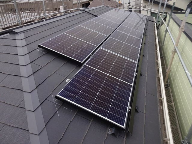 東京都荒川区の長州産業製CS-243B91 ×18の太陽光発電施工写真