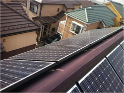 神奈川県横浜市　のサンヨー製HIT-B205J01×18枚の太陽光発電施工写真
