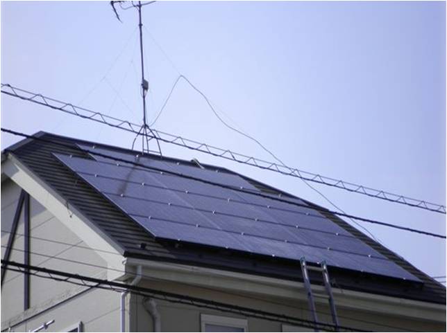 埼玉県越谷市　の太陽光発電製の太陽光発電施工写真