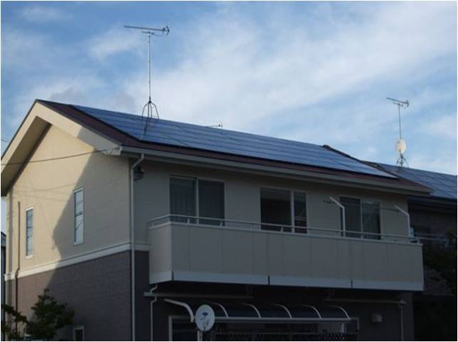 静岡県浜松市　の太陽光発電製の太陽光発電施工写真
