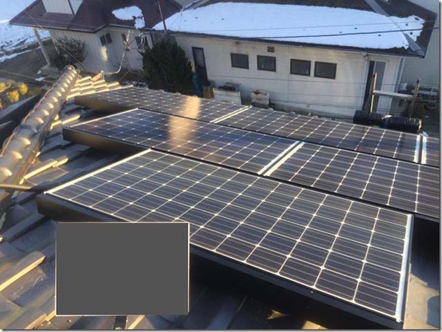 福島県福島市のパナソニック製VBHN244SJ33×18枚の太陽光発電施工写真
