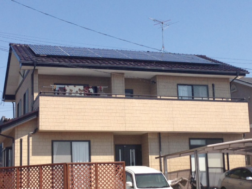 福島県福島市の東芝製SPR-250NE-WHT-J×24枚の太陽光発電施工写真