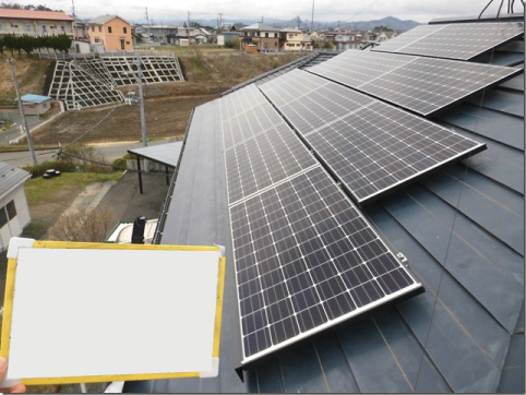 岩手県花巻市のパナソニック製VBHN244SJ33×22枚　VBHN120SJ06×4枚の太陽光発電施工写真