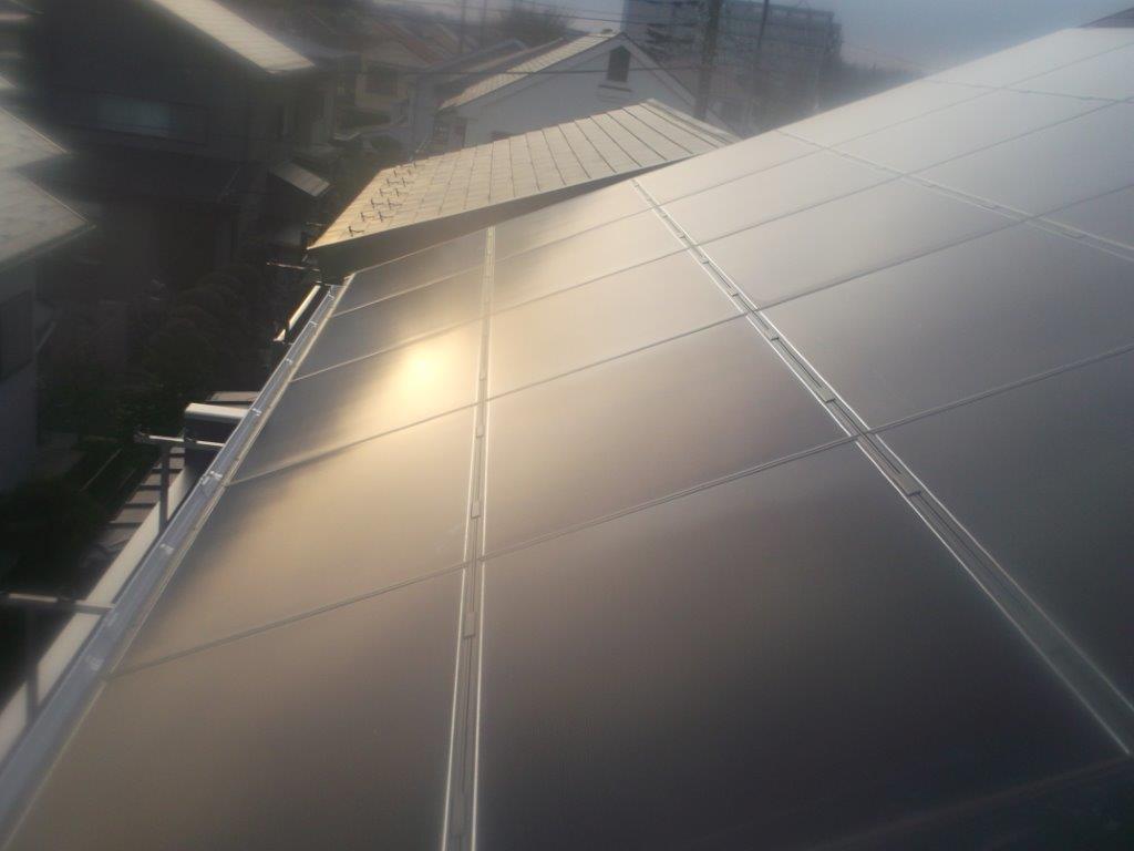 東京都東久留米市のソーラーフロンティア製SF170-S×34枚の太陽光発電施工写真
