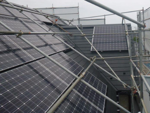 東京都日野市　のパナソニック製VBHN244SJ33×22枚の太陽光発電施工写真