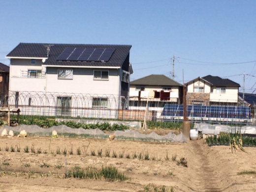 愛知県一宮市のアップソーラー製UP-M240P×24枚の太陽光発電施工写真
