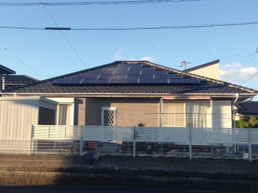 福島県いわき市のパナソニック製VBHN244SJ33×35枚の太陽光発電施工写真