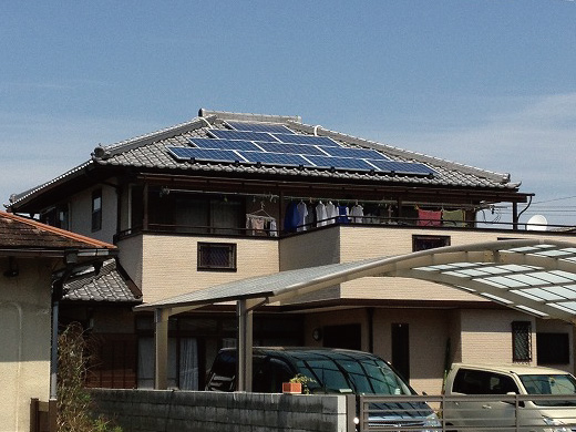 兵庫県加西市のトリナソーラー製TSM-250PC05A×25枚の太陽光発電施工写真