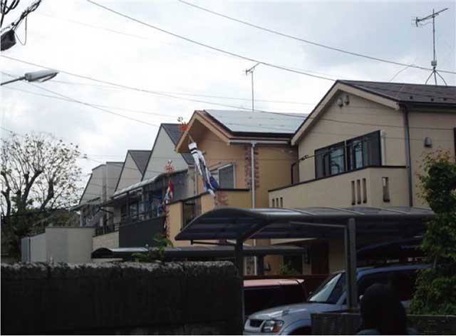 東京都小金井市の東芝製SPR-250NE-WHT-J×20枚の太陽光発電施工写真