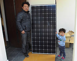 兵庫県神戸市　のパナソニック製VBHN244SJ33×22枚の太陽光発電施工写真